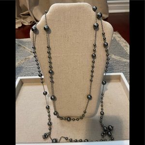 Double stand faux pearl necklace